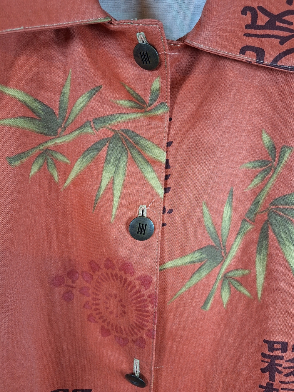 Vintage 90s Norm Thompson Wearable Art Denim Zen Garden Chore Jacket - Picture 5 of 10